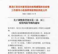 绥芬河防疫风险等级下调为低风险 黑龙江哪些地方防疫等级下调