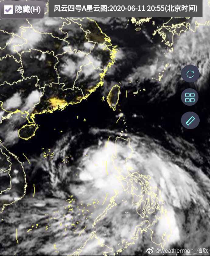 2号台风鹦鹉卫星云图