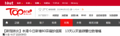 8月3日香港疫情最新通报:新增80例确诊病例 8月3日香港疫情最新通报:新增80例确诊病例